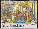 Turks and Caicos Isls 1985 Walt Disney 1 ¢ Multicolor Scott 696